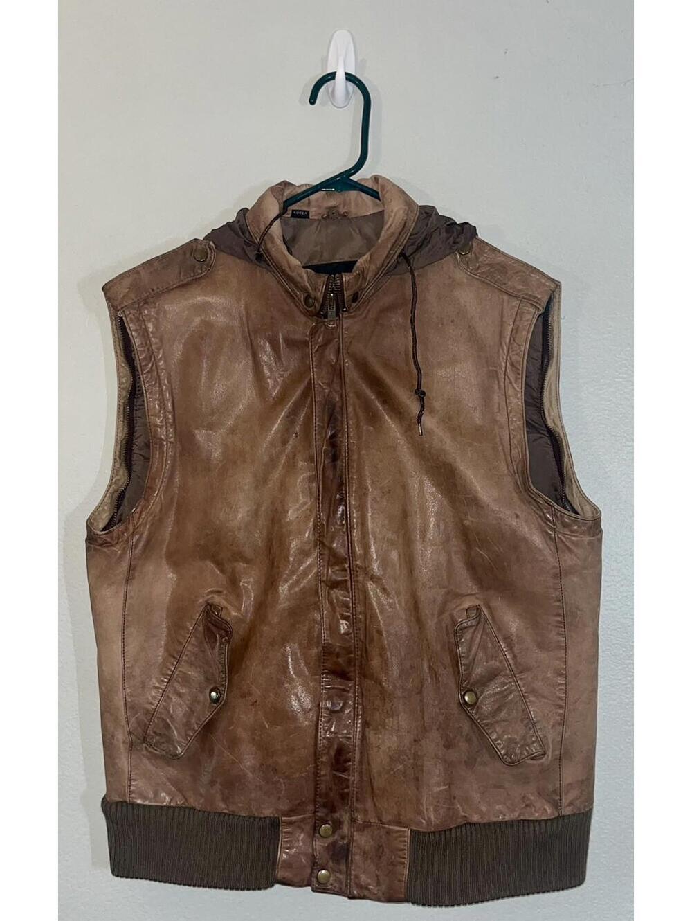 Wilsons Suede & Leather Vest Mens Brown Western Biker Pockets Cowboy Sz 28